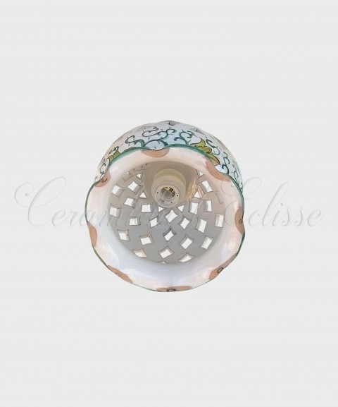 Lampadario a sfera in ceramica di vietri dal basso