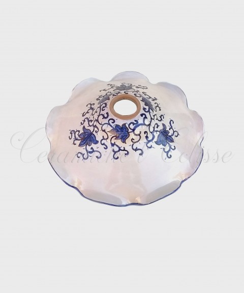 Lampadario in Ceramica di Vietri Pieno Floreale Tralcio blu esterno