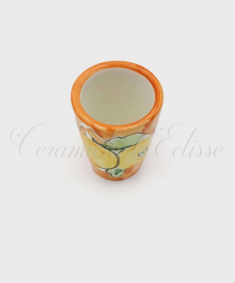 Bicchierino di Limoncello Decoro Limoni artigianali in ceramica di vietri