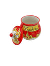 Barattolo Bombato in Ceramica Di Vietri Decorato a Mano barocco rosso