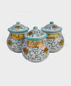 Barattolo Bombato in Ceramica Di Vietri Decorato a Mano verde