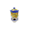 Barattolo Portasale in ceramica di Vietri con vaschetta autoriempiente limoni blu