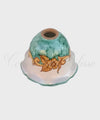 Coppetta Applique in ceramica di Vietri con Merletto Decorata verde