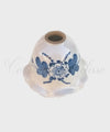 Coppetta Applique in ceramica di Vietri con Merletto Decorata blu