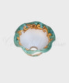 Coppetta Applique in ceramica di Vietri con Merletto Decorata barocco verde