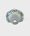 Coppetta Applique in ceramica di Vietri con Merletto Decorata tralcio semplice verde