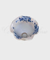 Coppetta Applique in ceramica di Vietri con Merletto Decorata fiore blu