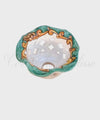 Coppetta Applique traforata in ceramica di Vietri con Merletto barocco verde