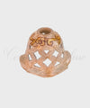 Coppetta Applique traforata in ceramica di Vietri con Merletto barocco austria beige