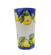 Dispenser Porta Bicchieri in ceramica di Vietri Cilindrico Decorato a Mano limoni