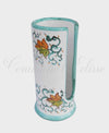 Dispenser Porta Bicchieri in ceramica di Vietri Cilindrico Decorato a Mano verde