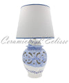 Lampada da Tavolo in Ceramica Traforata a Fiori a rilievo