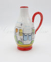 Oliera a Goccia in ceramica di vietri Con Beccuccio Metallico 16 Cm Decoro Vicoli di Napoli red