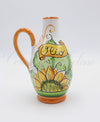 Oliera a Goccia in ceramica di Vietri con girasole arancione
