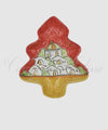 Piatto Natalizio in ceramica di Vietri ad Albero di Natale Decoro Casette rosso