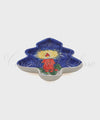 Piatto Natalizio in Ceramica di Vietri ad Albero di Natale Decoro Candela blu