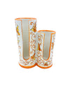 Porta bicchieri Monouso Doppio in ceramica di vietri arancio