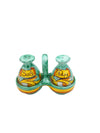 Porta Sale e Pepe con Ampolle Coordinate in Ceramica di Vietri