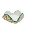Portatovaglioli in ceramica di vietri, decoro barocco verde