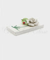 Quadretto con Fiore in ceramica artistica di Vietri rosa bianca