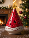 Lanterna natalizia rossa ad albero 20 cm