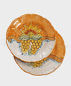 Piatto in ceramica di vietri girasole e frutta Arancione con uva