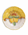 Piatto in ceramica di vietri con girasole ed uva giallo