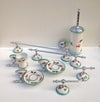 Set Accessori Bagno in Ceramica 8 Pezzi - Tulipani