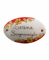Targhetta nome Porta Personalizzata 16 cm barocco rosso