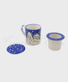 Tazza per Tisane Natalizia in ceramica di Vietri Paesaggio Innevato 3 pezzi