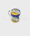 Tazza Tisaniera in ceramica di vietri Con Decoro Casette blu