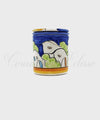 Tazza Tisaniera in ceramica di vietri Con Decoro Casette blu front