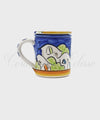 Tazza Tisaniera in ceramica di vietri Con Decoro Casette blu lato