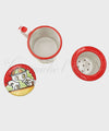 Tazza Tisaniera in ceramica di vietri Con Decoro Casette rossa dall'alto