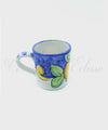 Tazzina da Caffè in ceramica di Vietri Cilindrica decoro Limoni blu