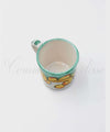 Tazzina da Caffè in ceramica di vietri Cilindrica decoro Barocco verde up