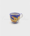 Tazzine da Caffè in ceramica di Vietri Bombate decoro Barocco blu
