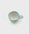 Tazzine da Caffè in ceramica di vietri Bombate decoro Fiorato verde