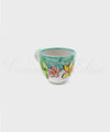 Tazzine da Caffè in ceramica di vietri Bombate decoro Fiorato verde