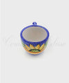 Tazzine da Caffè in ceramica di Vietri Bombate decoro Girasole blu fiorata