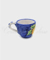 Tazzine da caffè in ceramica di vietri decoro limoni blu scuro