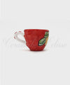 Tazzine da caffè in ceramica di vietri decoro limoni rosso