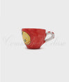 Tazzine da caffè in ceramica di vietri decoro limoni rossa