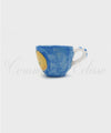 Tazzine da caffè in ceramica di vietri decoro limoni celeste