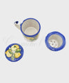 Teiera in ceramica di Vietri a Tazza Con Decoro di Limoni sopra