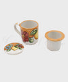 Teiera in ceramica di vietri a Tazza Con Decoro Fiori e Limoni