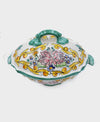Zuppiera in ceramica di vietri modello Borghese Decorata Bouquet Rose