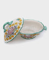 Zuppiera in ceramica di vietri modello Borghese Decorata Bouquet Rose